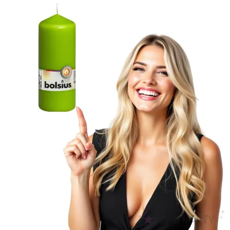 swieca pienkowa classic long zielony jasny bolsius 150 58mm