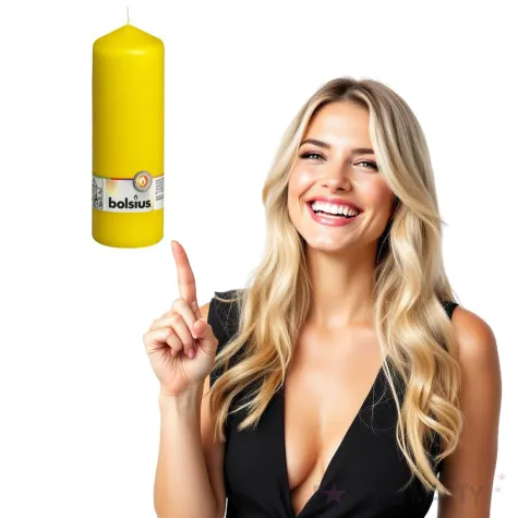 swieca pienkowa classic long zolta bolsius 200 68mm