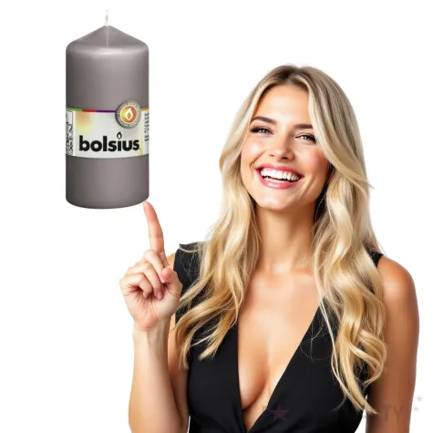 swieca pienkowa classic szara bolsius 120 58 mm