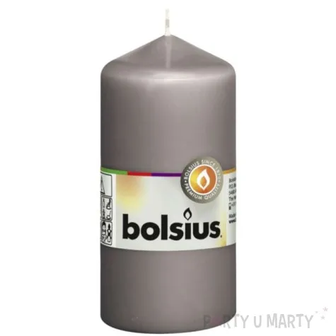 swieca pienkowa classic szara bolsius 120 58 mm