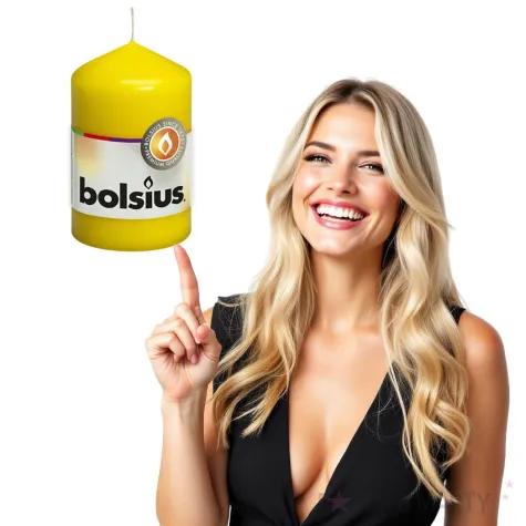 swieca pienkowa classic zolta bolsius 80 48mm