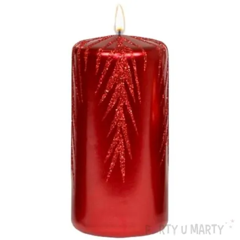 swieca pienkowa galazki swierku bordowa adpal 120 58 mm