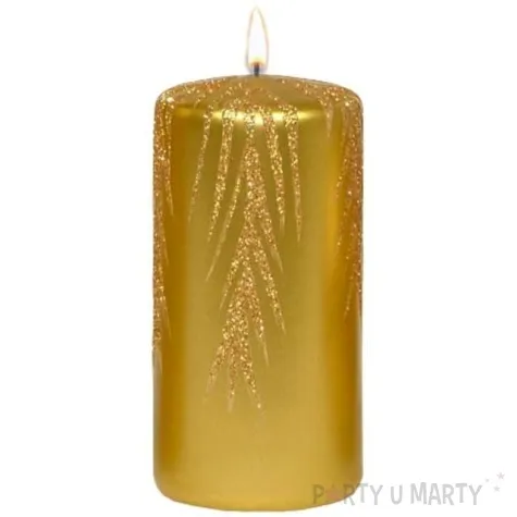 swieca pienkowa galazki swierku zlota adpal 120 58 mm