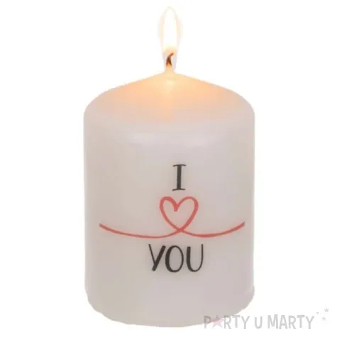 swieca pienkowa i love you biala ootb 80 60 mm