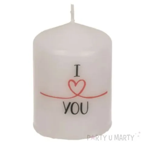 swieca pienkowa i love you biala ootb 80 60 mm