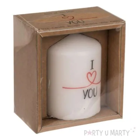 swieca pienkowa i love you biala ootb 80 60 mm