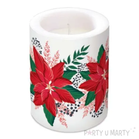 swieca pienkowa kwiat poinsecji paw 120 100mm