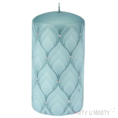 swieca pienkowa pawie oczka niebieska 130 mm ravi