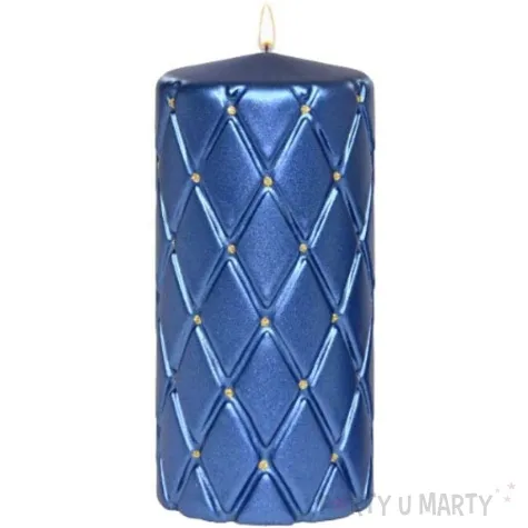 swieca pienkowa pikowana metaliczna niebieska adpal 150 70 mm