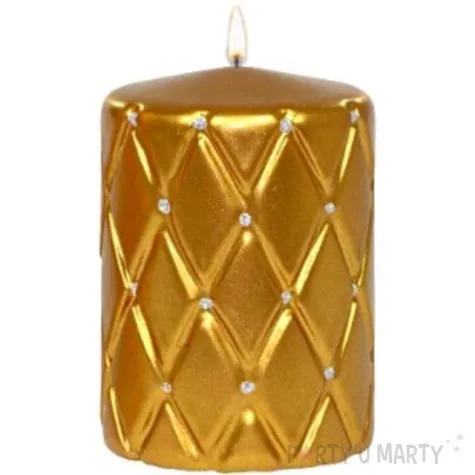 swieca pienkowa pikowana metaliczna zlota adpal 100 70 mm