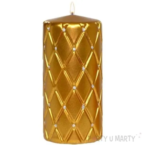 swieca pienkowa pikowana metaliczna zlota adpal 150 70 mm