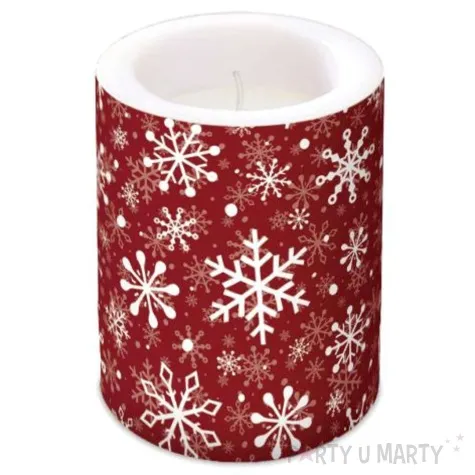 swieca pienkowa platki sniegu bordo paw 120 100mm