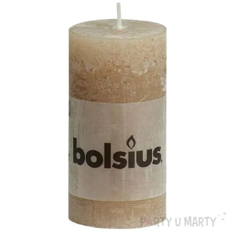 swieca pienkowa rustic bezowa bolsius 100 50 mm