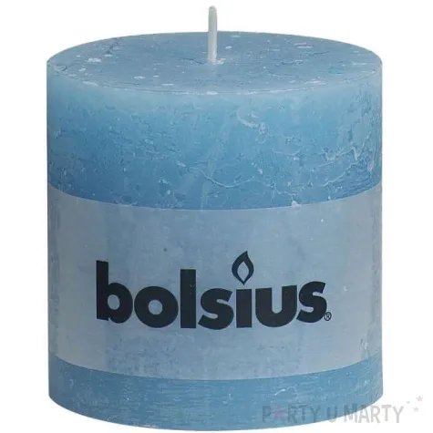 swieca pienkowa rustic blekitna bolsius 100 100 mm