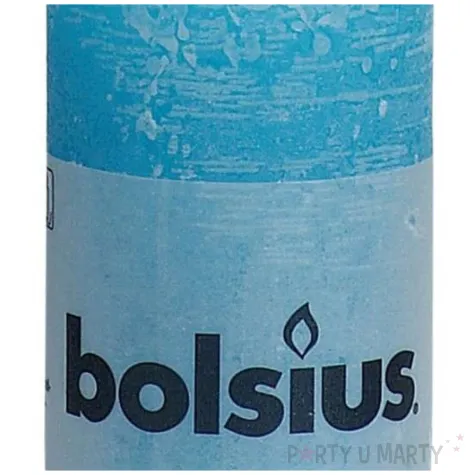 swieca pienkowa rustic blekitna bolsius 100 50 mm
