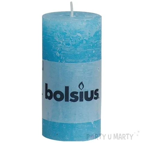 swieca pienkowa rustic blekitna bolsius 100 50 mm