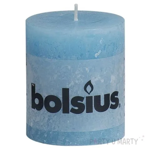 swieca pienkowa rustic blekitna bolsius 80 68 mm