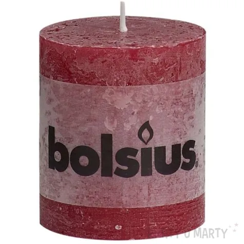 swieca pienkowa rustic bordowa bolsius 80 68 mm