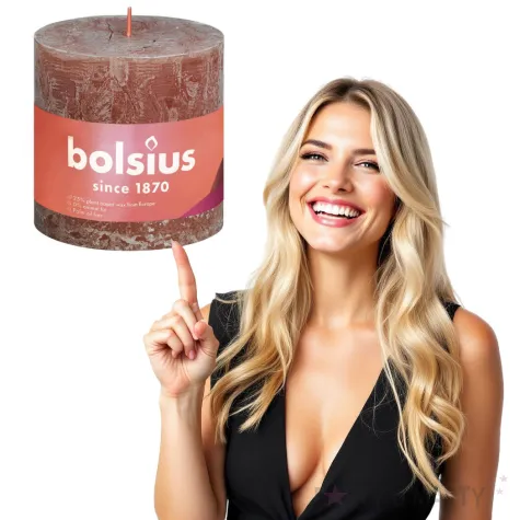 swieca pienkowa rustic brazowy zamszowy bolsius 100 100 mm