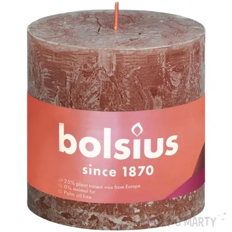 swieca pienkowa rustic brazowy zamszowy bolsius 100 100 mm