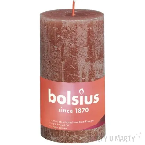 swieca pienkowa rustic brazowy zamszowy bolsius 130 68 mm