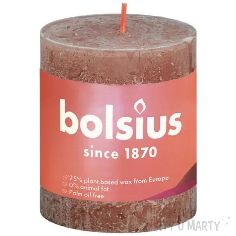 swieca pienkowa rustic brazowy zamszowy bolsius 80 68 mm