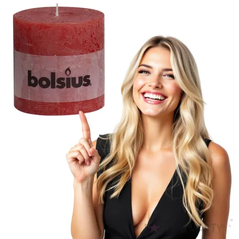 swieca pienkowa rustic czerwona bolsius 100 100 mm