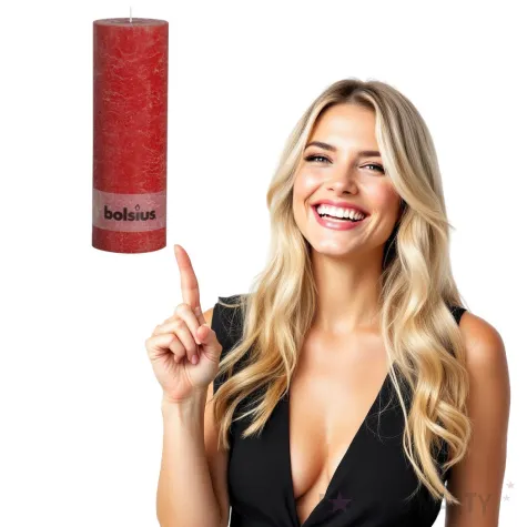 swieca pienkowa rustic czerwona bolsius 300 100 mm