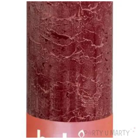 swieca pienkowa rustic czerwony aksamitny bolsius 190 68 mm