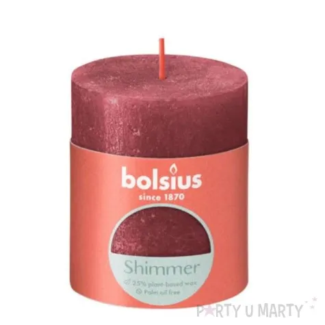 swieca pienkowa rustic czerwony bolsius 80 68 mm