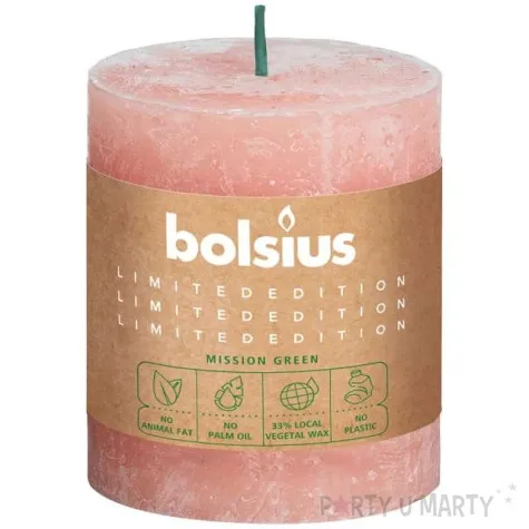 swieca pienkowa rustic divine earth rozowa bolsius 80 68 mm