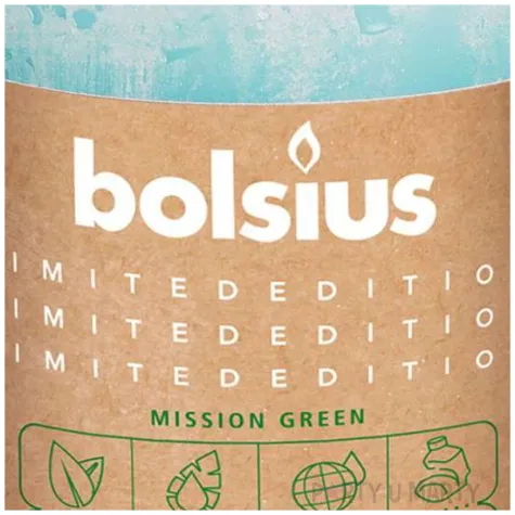 swieca pienkowa rustic divine earth turkusowa bolsius 80 68 mm