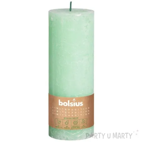 swieca pienkowa rustic divine earth zielona bolsius 190 68 mm