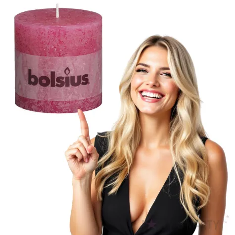 swieca pienkowa rustic fuksja bolsius 100 100 mm