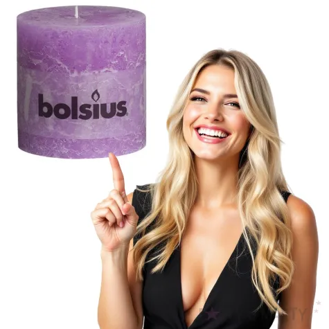 swieca pienkowa rustic liliowa bolsius 100 100 mm