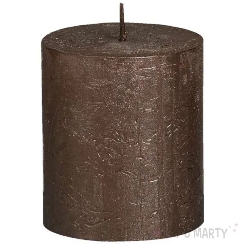 swieca pienkowa rustic metallic brazowa bolsius 80 68 mm