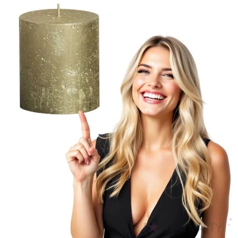 swieca pienkowa rustic metallic zlota bolsius 80 68 mm