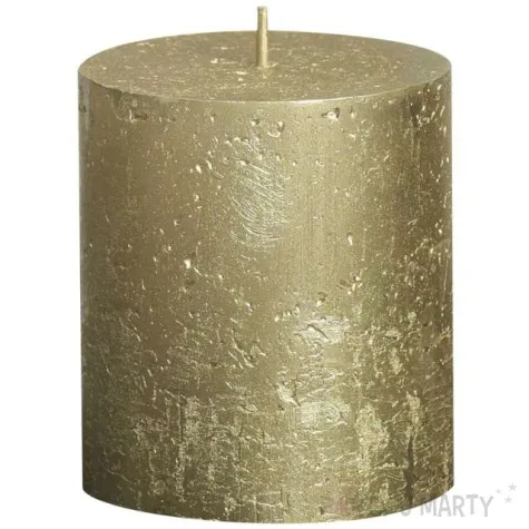 swieca pienkowa rustic metallic zlota bolsius 80 68 mm
