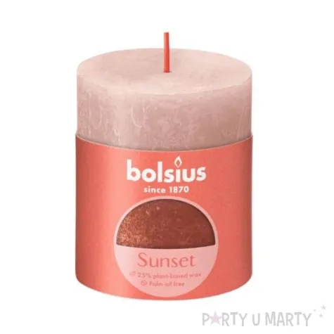 swieca pienkowa rustic mglisty roz bolsius 80 68 mm