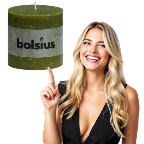 swieca pienkowa rustic oliwkowa bolsius 100 100 mm