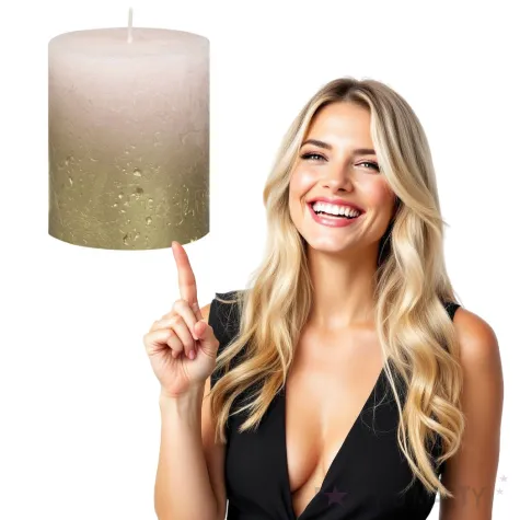 swieca pienkowa rustic ombre pastelowo rozowa bolsius 80 68 mm