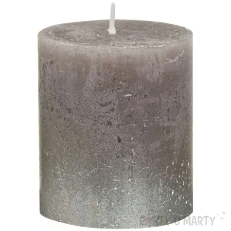 swieca pienkowa rustic ombre srebrne taupe bolsius 80 68 mm