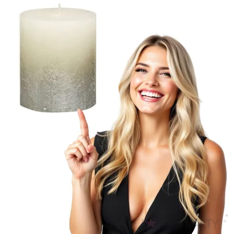 swieca pienkowa rustic ombre srebrno kremowa bolsius 80 68 mm