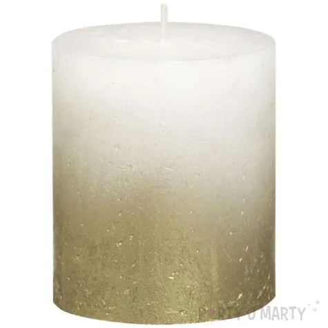 swieca pienkowa rustic ombre zloto biala bolsius 80 68 mm