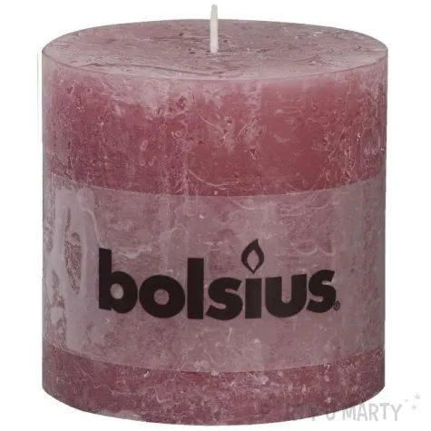 swieca pienkowa rustic rozowy blady bolsius 100 100 mm