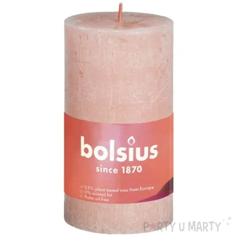 swieca pienkowa rustic rozowy mglisty bolsius 100 50 mm