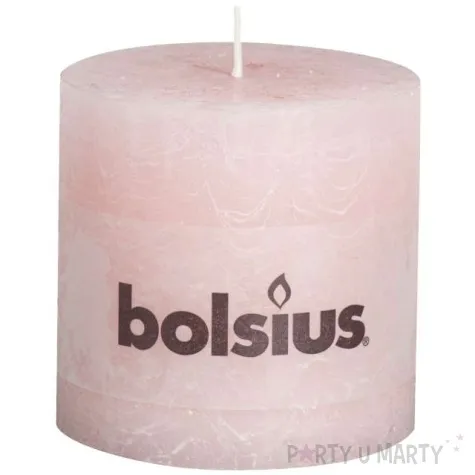 swieca pienkowa rustic rozowy pastel bolsius 100 100 mm