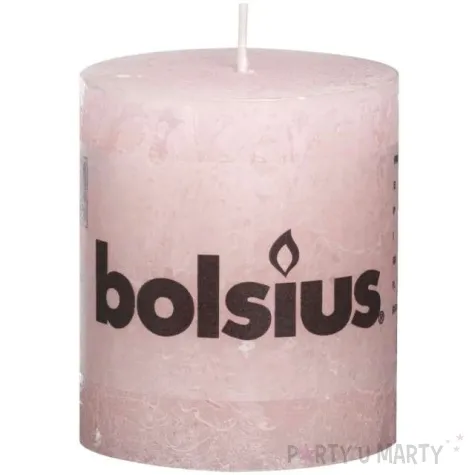 swieca pienkowa rustic rozowy pastel bolsius 80 68 mm