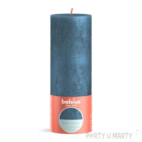 swieca pienkowa rustic shimmer blue bolsius 190 68 mm