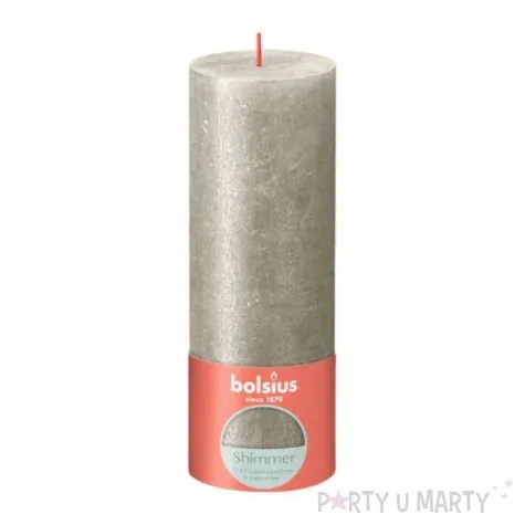 swieca pienkowa rustic szampanski bolsius 190 68 mm